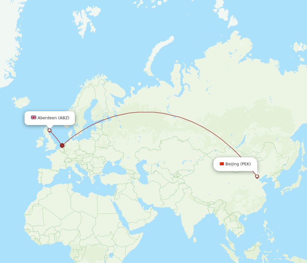 PEK-ABZ flight routes