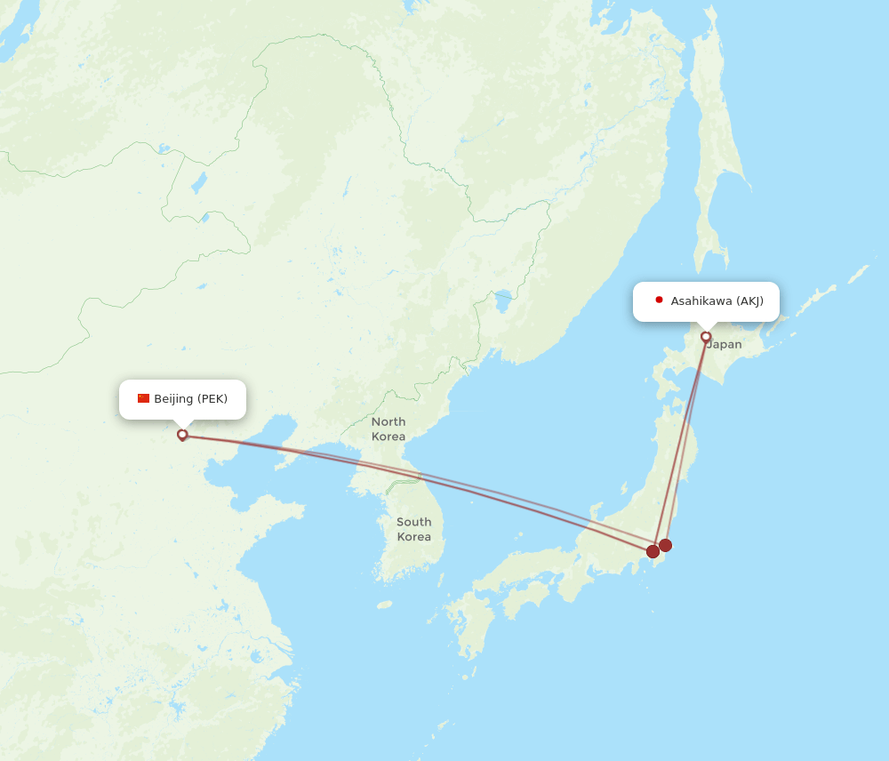 PEK-AKJ flight routes