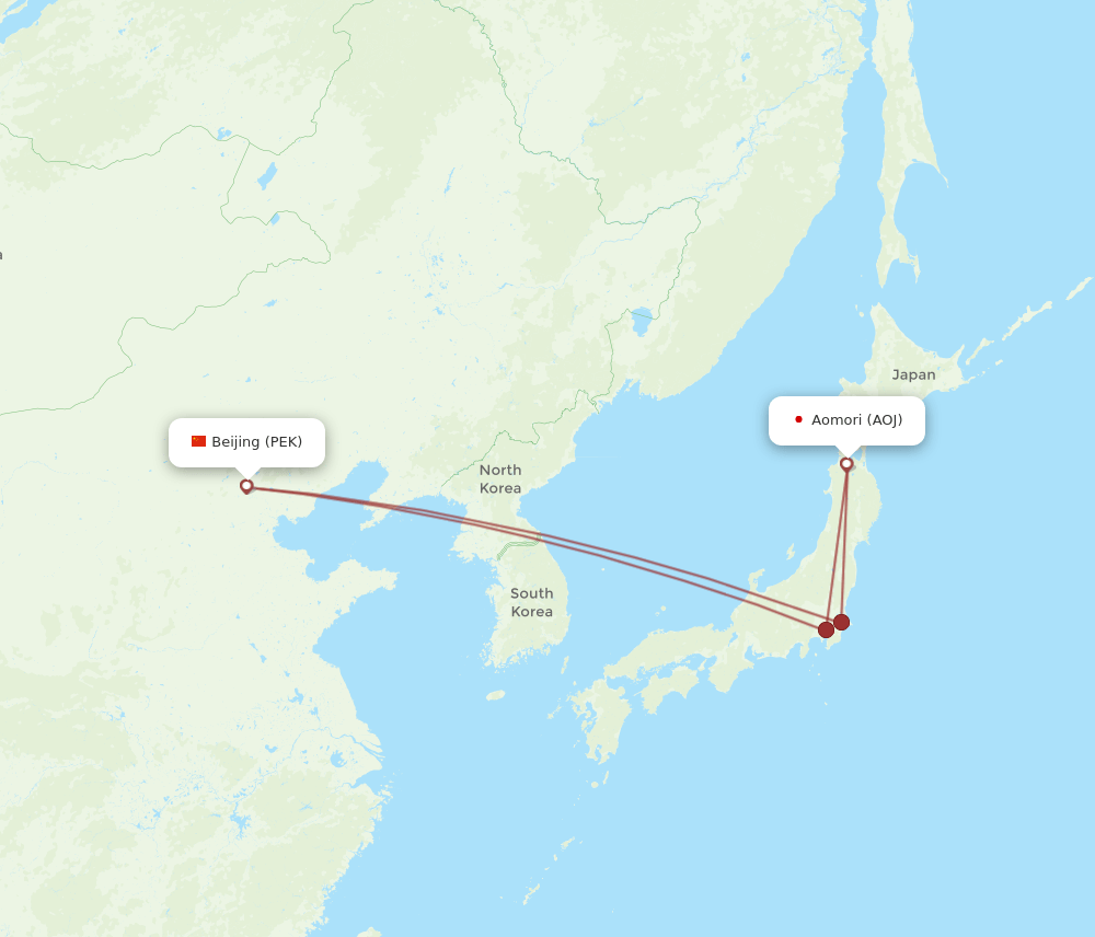 PEK-AOJ flight routes