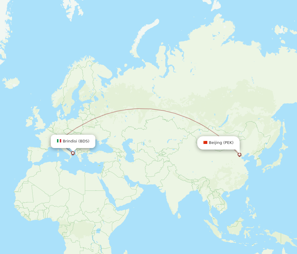PEK-BDS flight routes