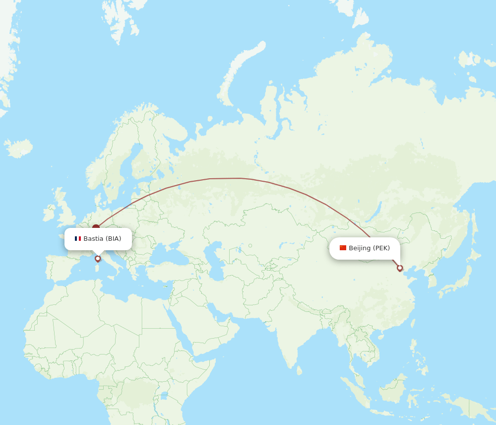 PEK-BIA flight routes