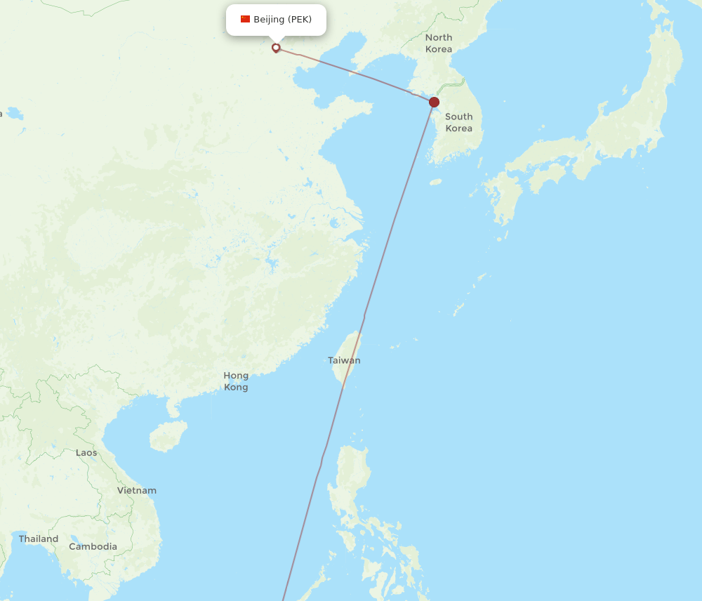 PEK-BKI flight routes