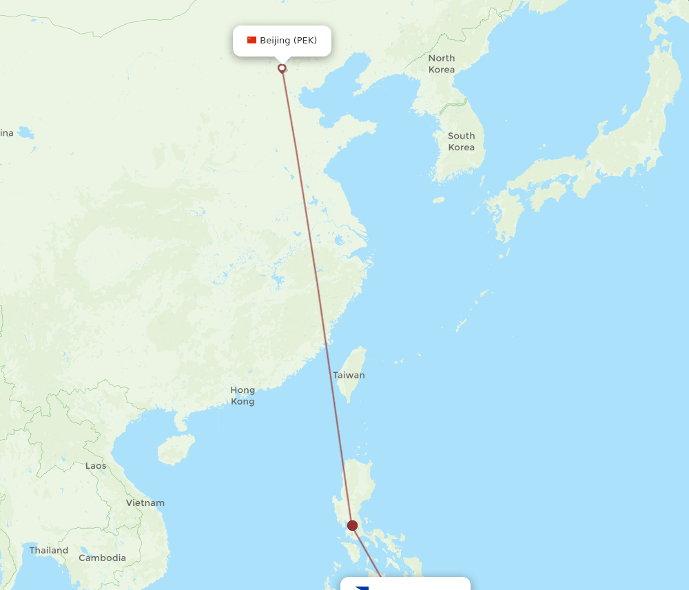 PEK-CGY flight routes