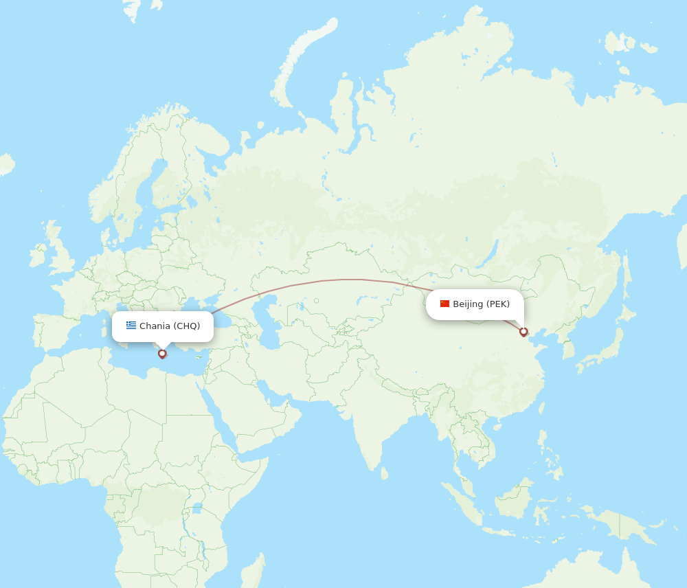 PEK-CHQ flight routes
