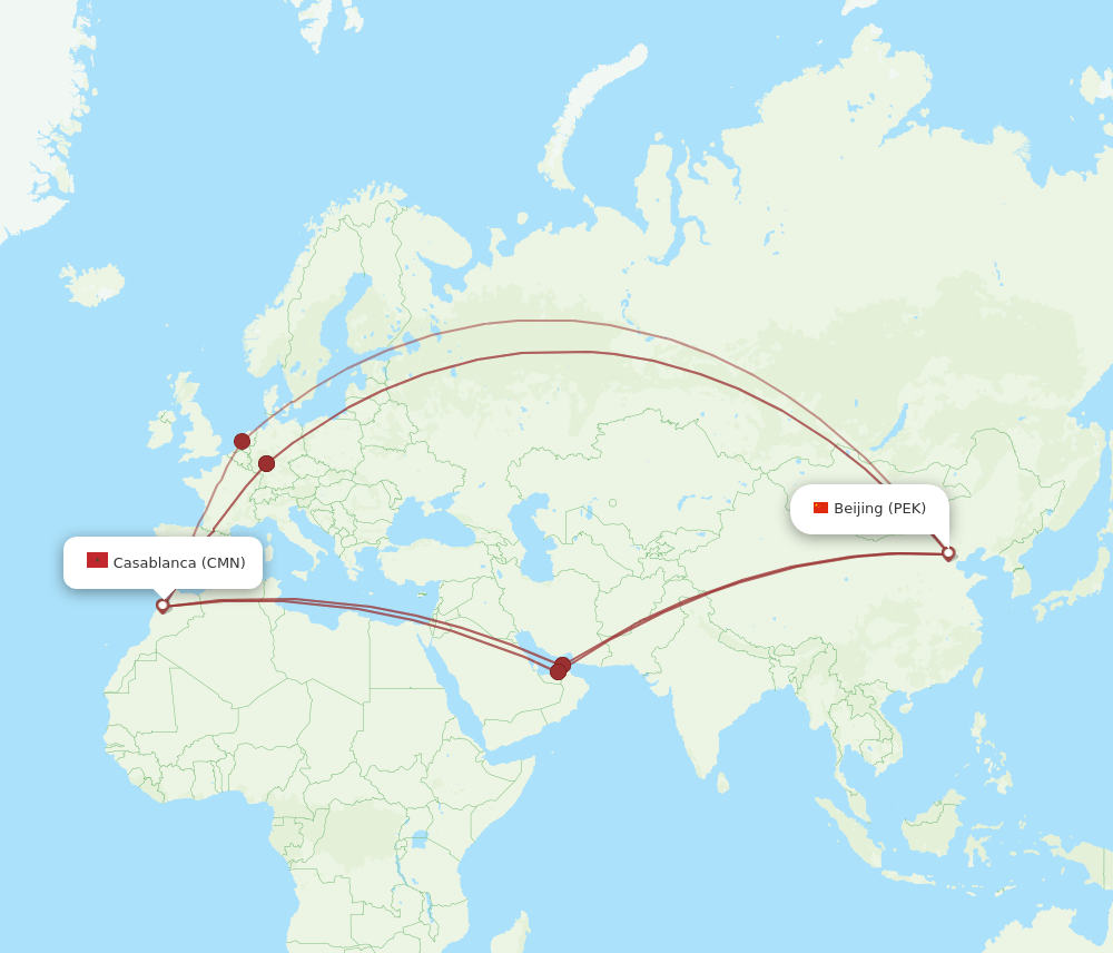 PEK-CMN flight routes