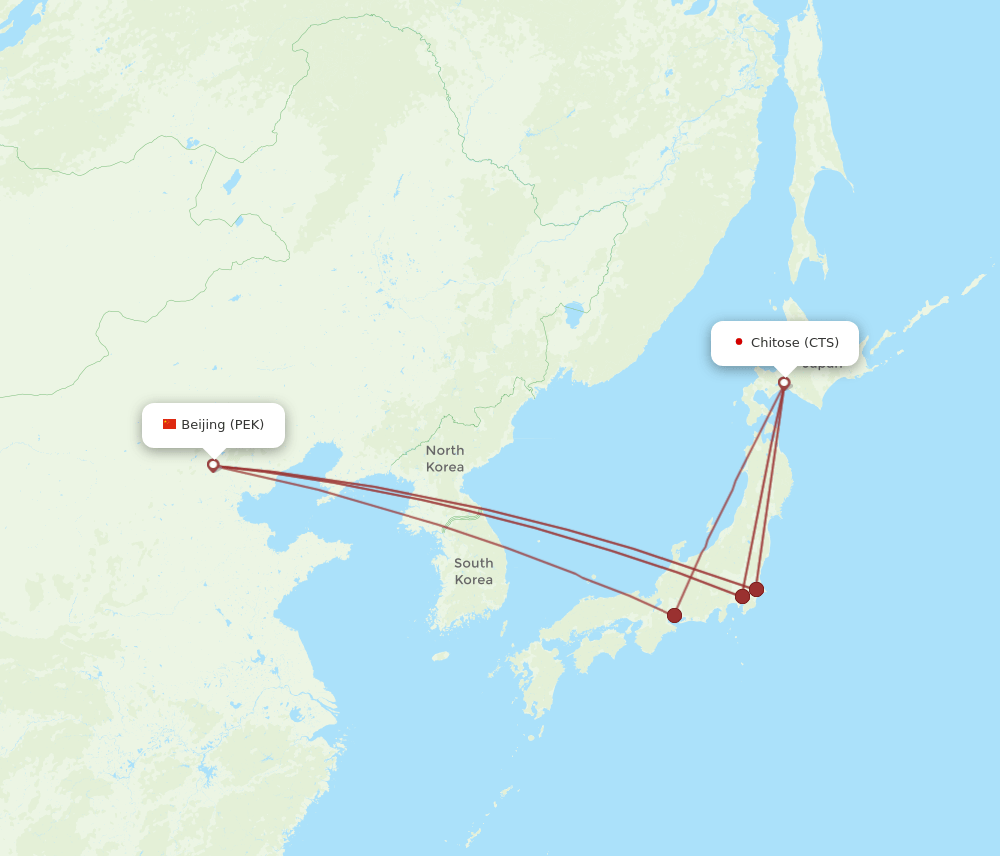 PEK-CTS flight routes