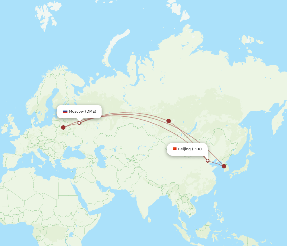PEK-DME flight routes