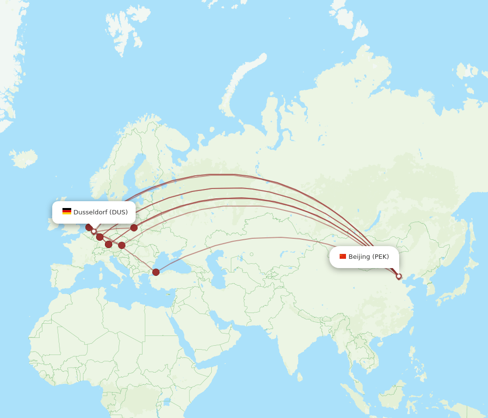 PEK-DUS flight routes