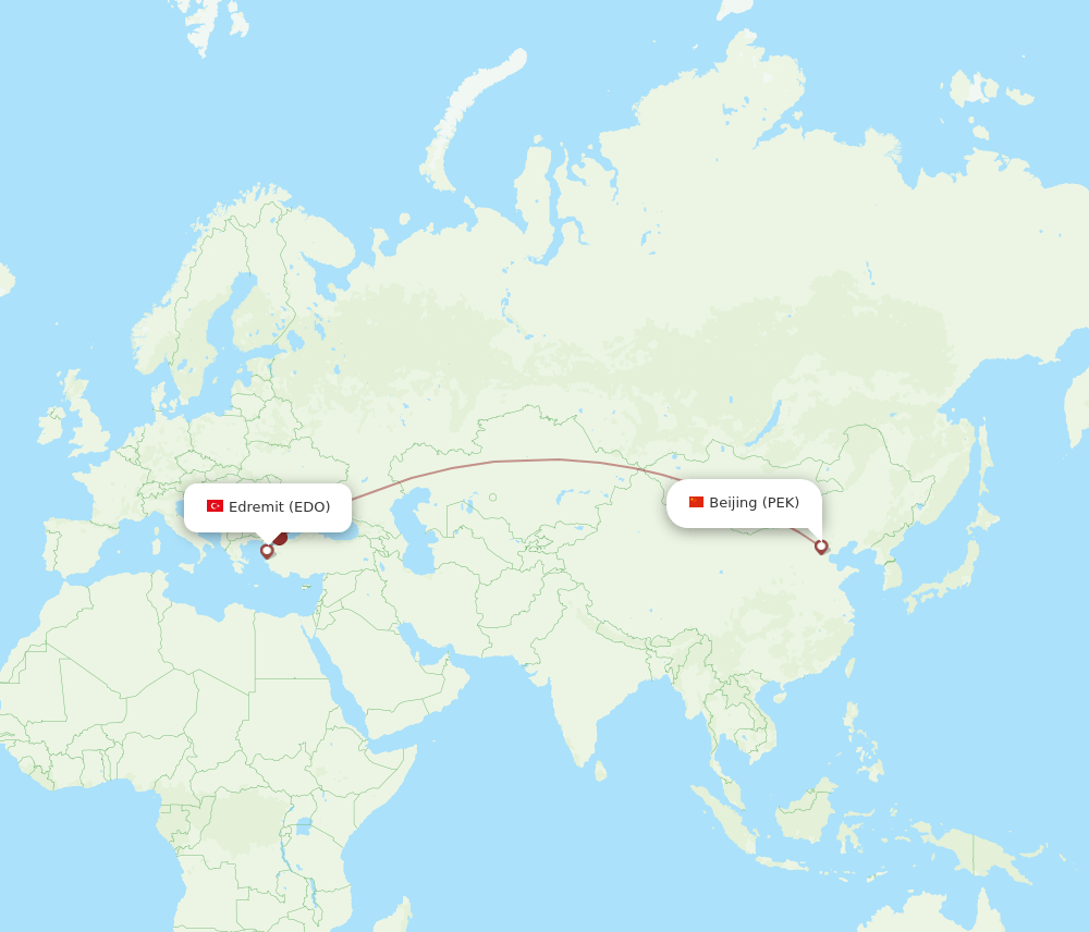 PEK-EDO flight routes