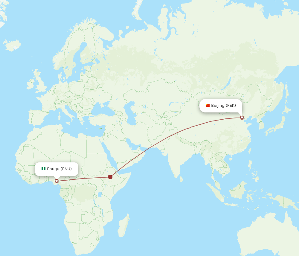 PEK-ENU flight routes