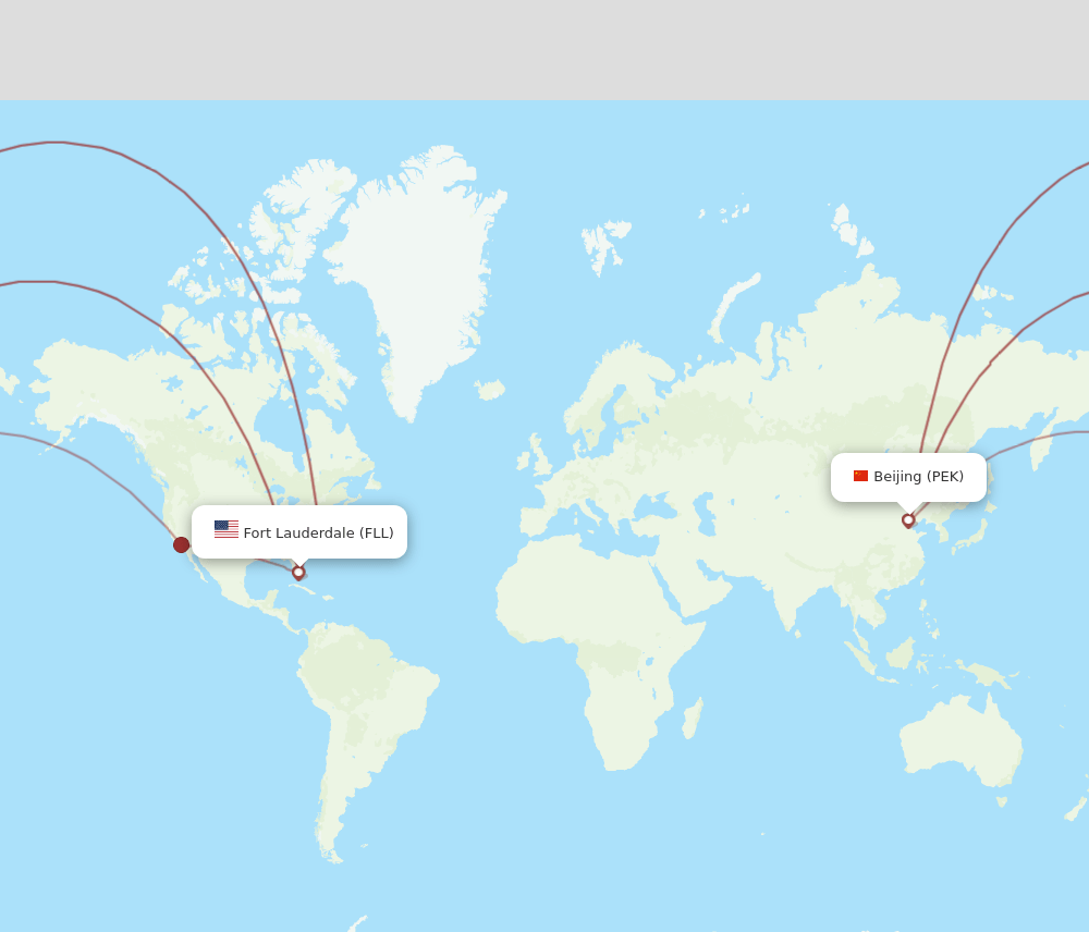 PEK-FLL flight routes