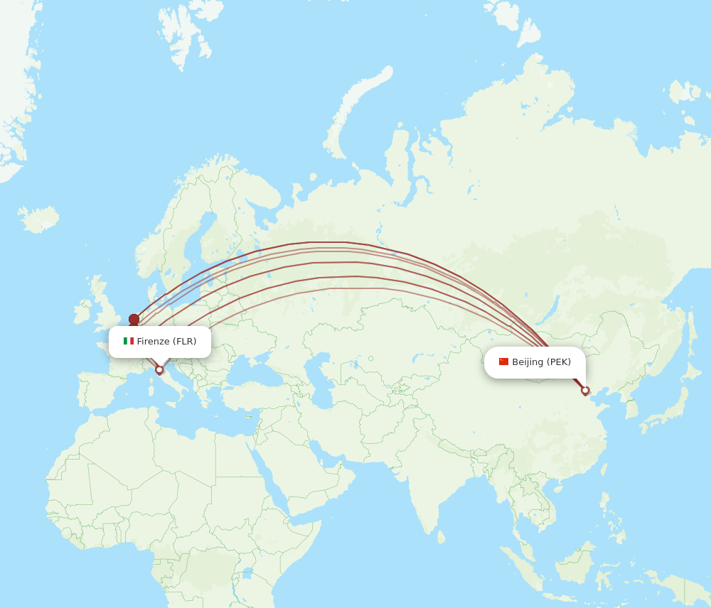 PEK-FLR flight routes