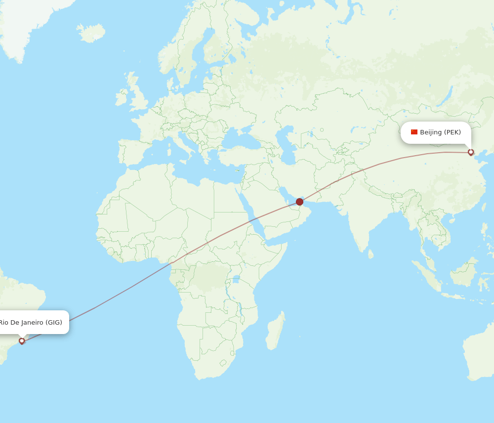 PEK-GIG flight routes