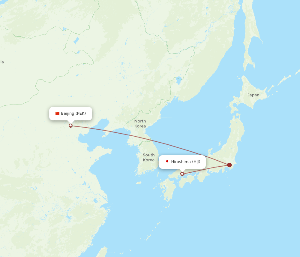 PEK-HIJ flight routes