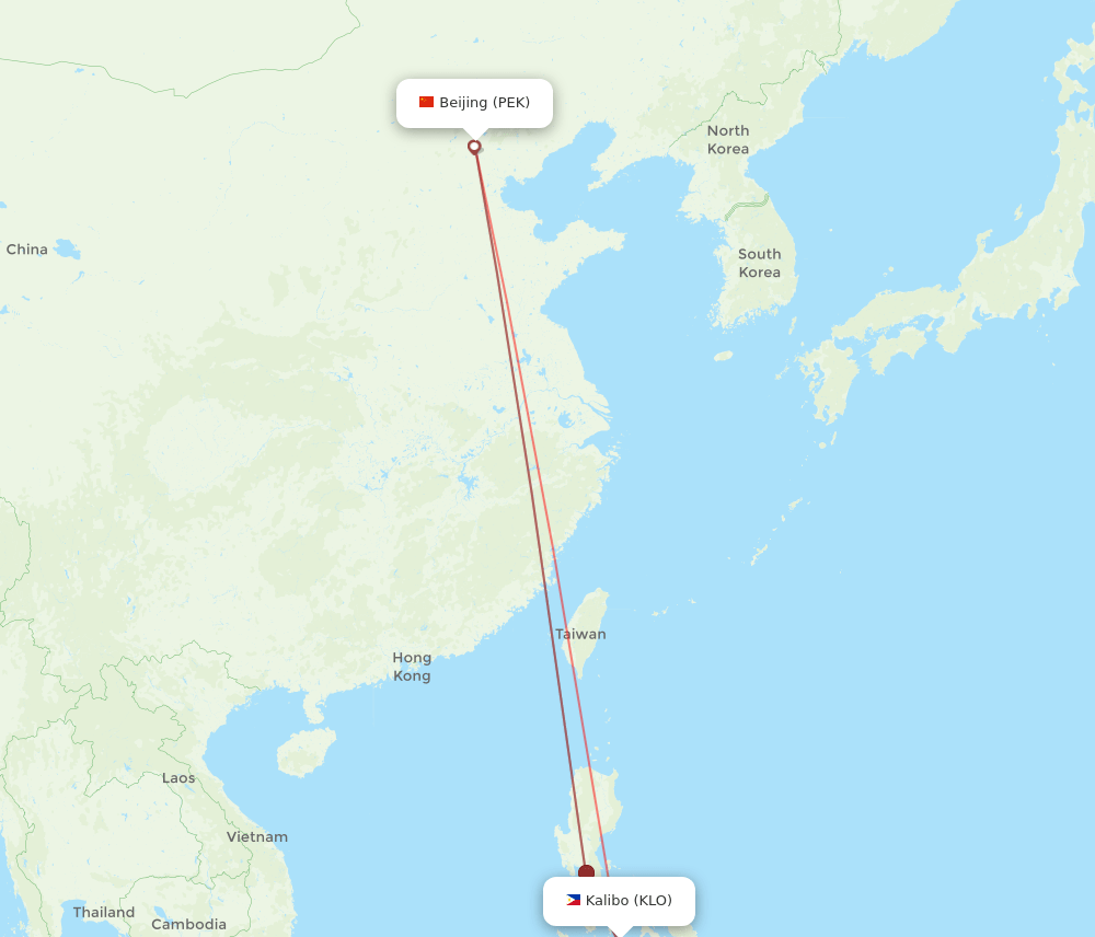 PEK-KLO flight routes