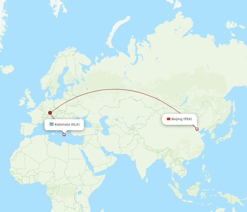 PEK-KLX flight routes