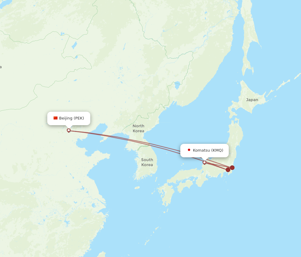 PEK-KMQ flight routes