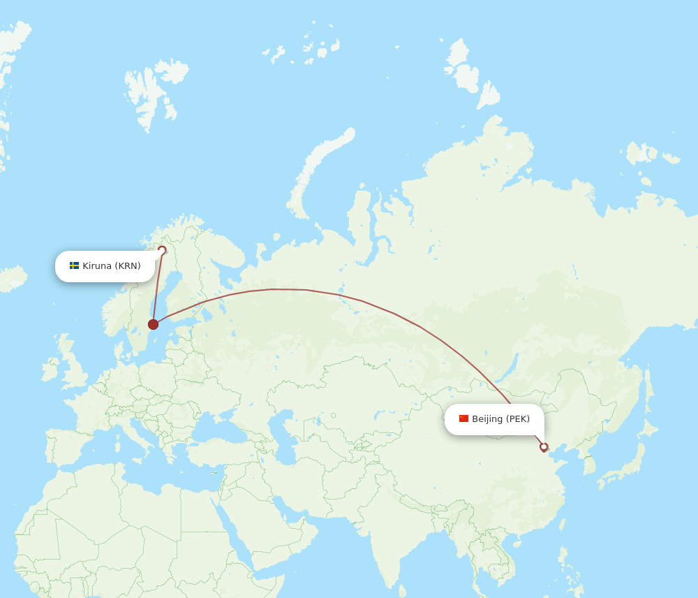 PEK-KRN flight routes