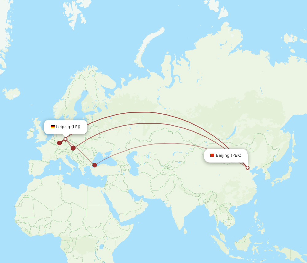 PEK-LEJ flight routes