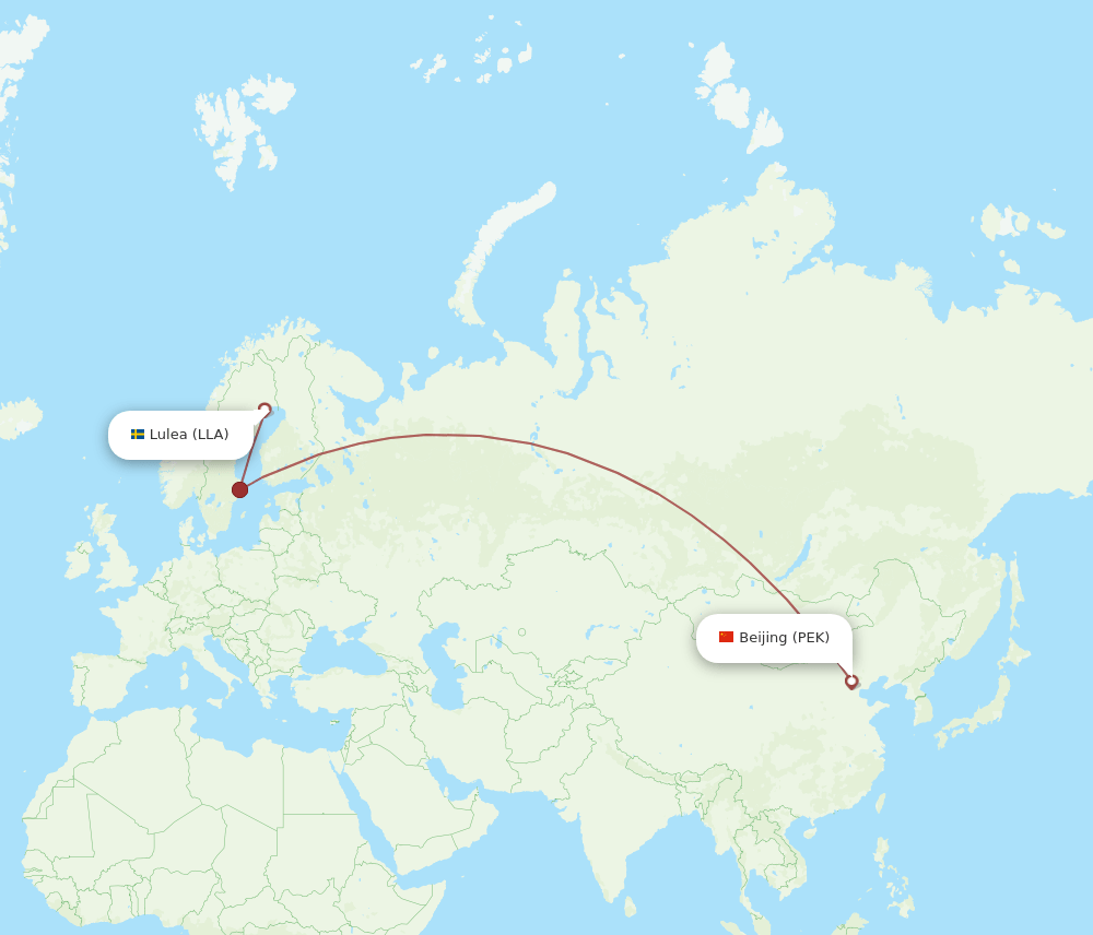 PEK-LLA flight routes
