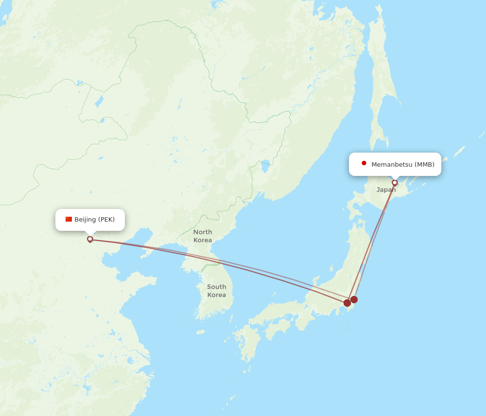 PEK-MMB flight routes