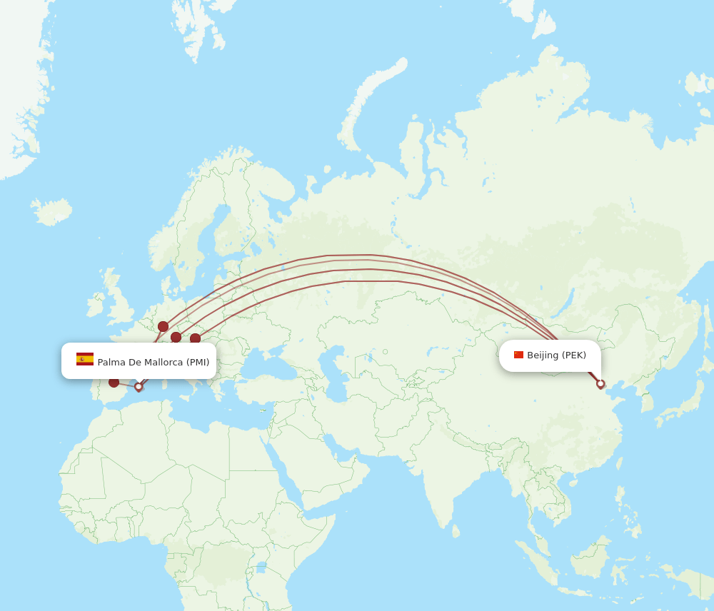 PEK-PMI flight routes