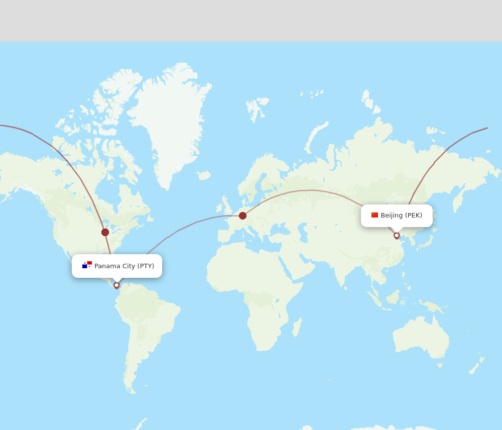 PEK-PTY flight routes