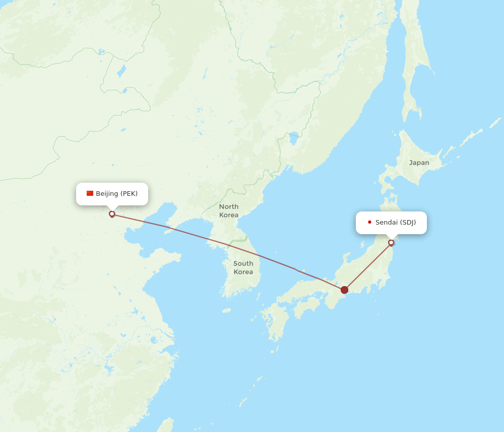 PEK-SDJ flight routes