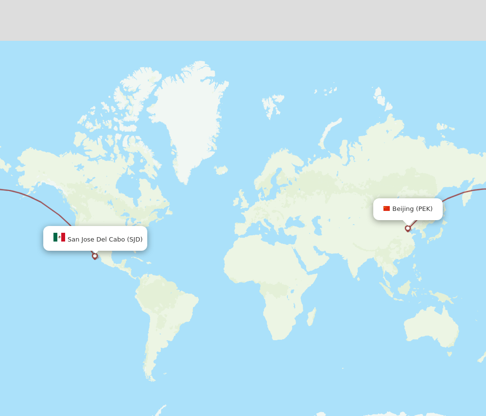 PEK to SJD flights and routes map