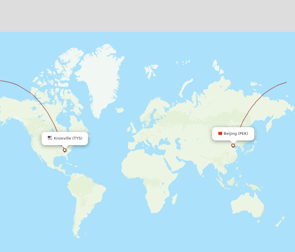 PEK-TYS flight routes