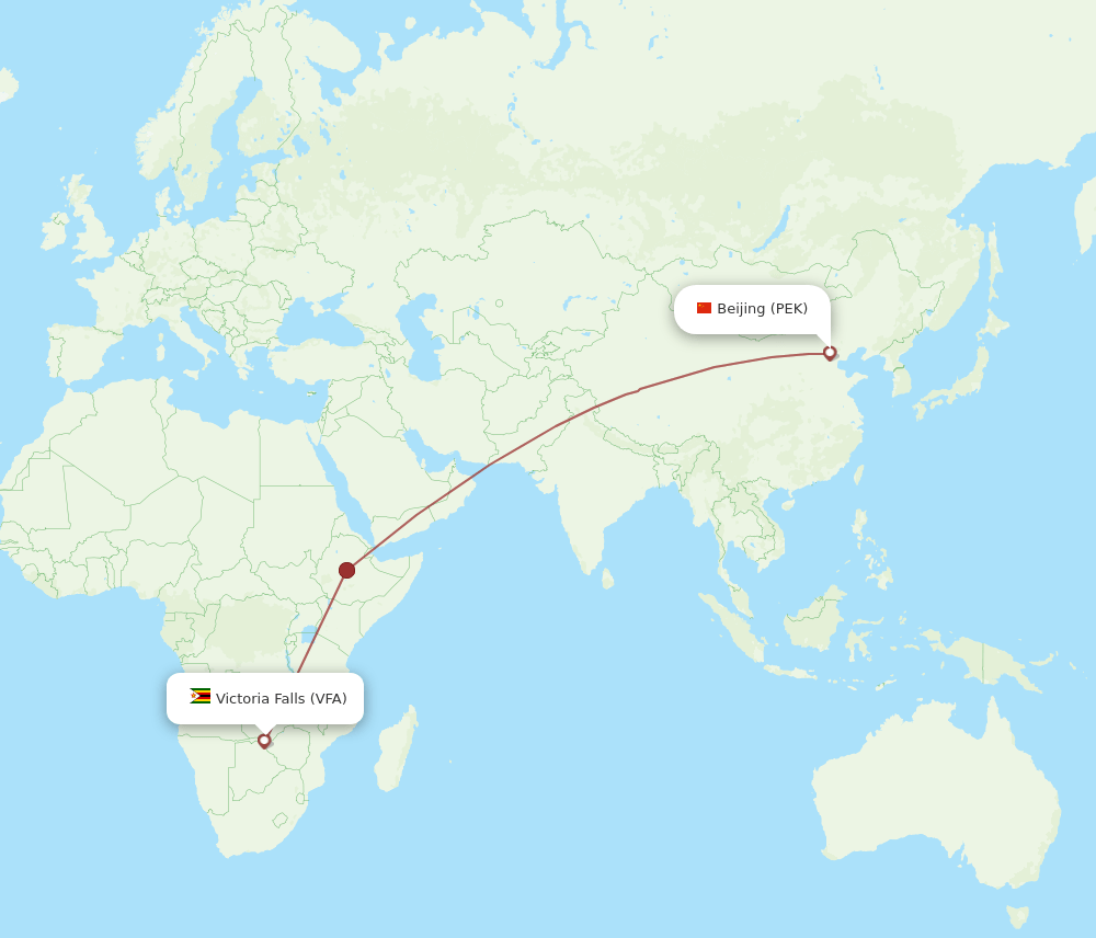PEK-VFA flight routes