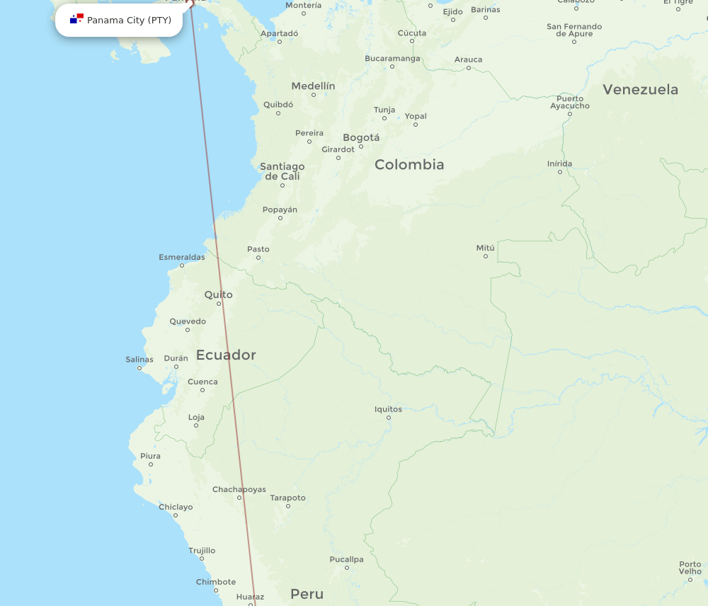PEM to PTY flights and routes map