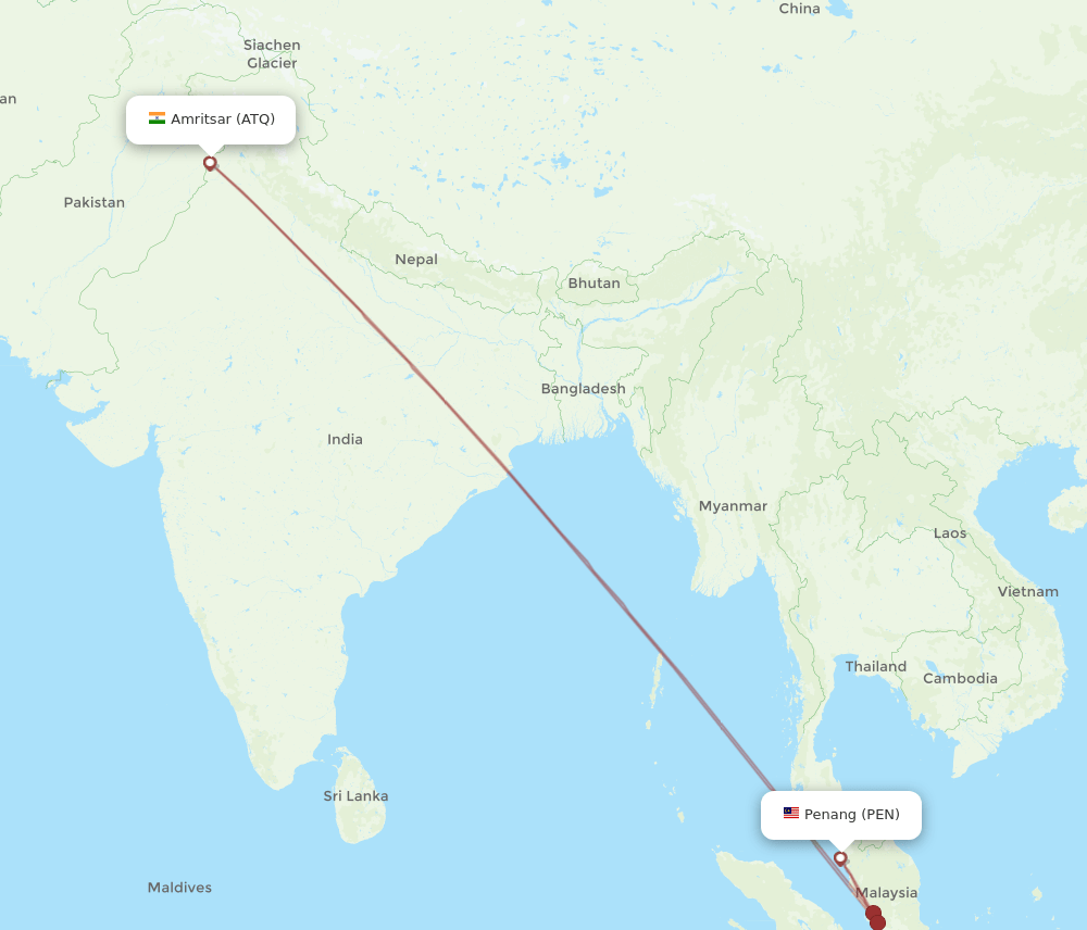 PEN-ATQ flight routes
