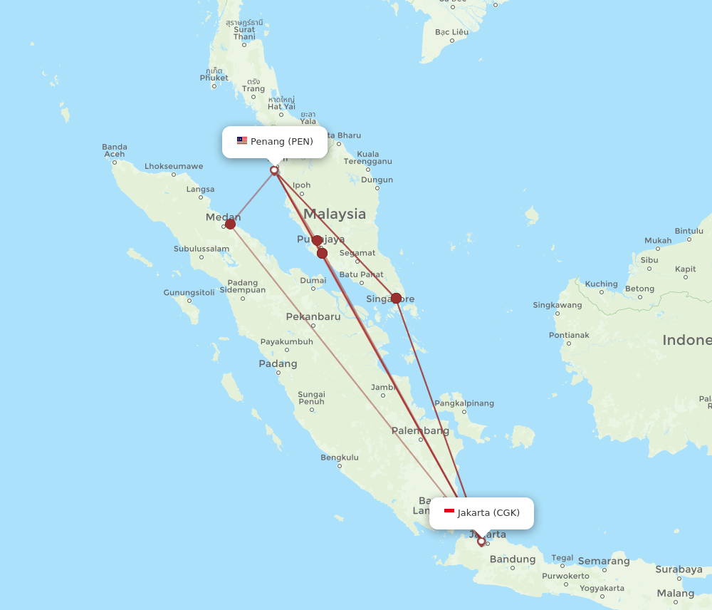 PEN-CGK flight routes