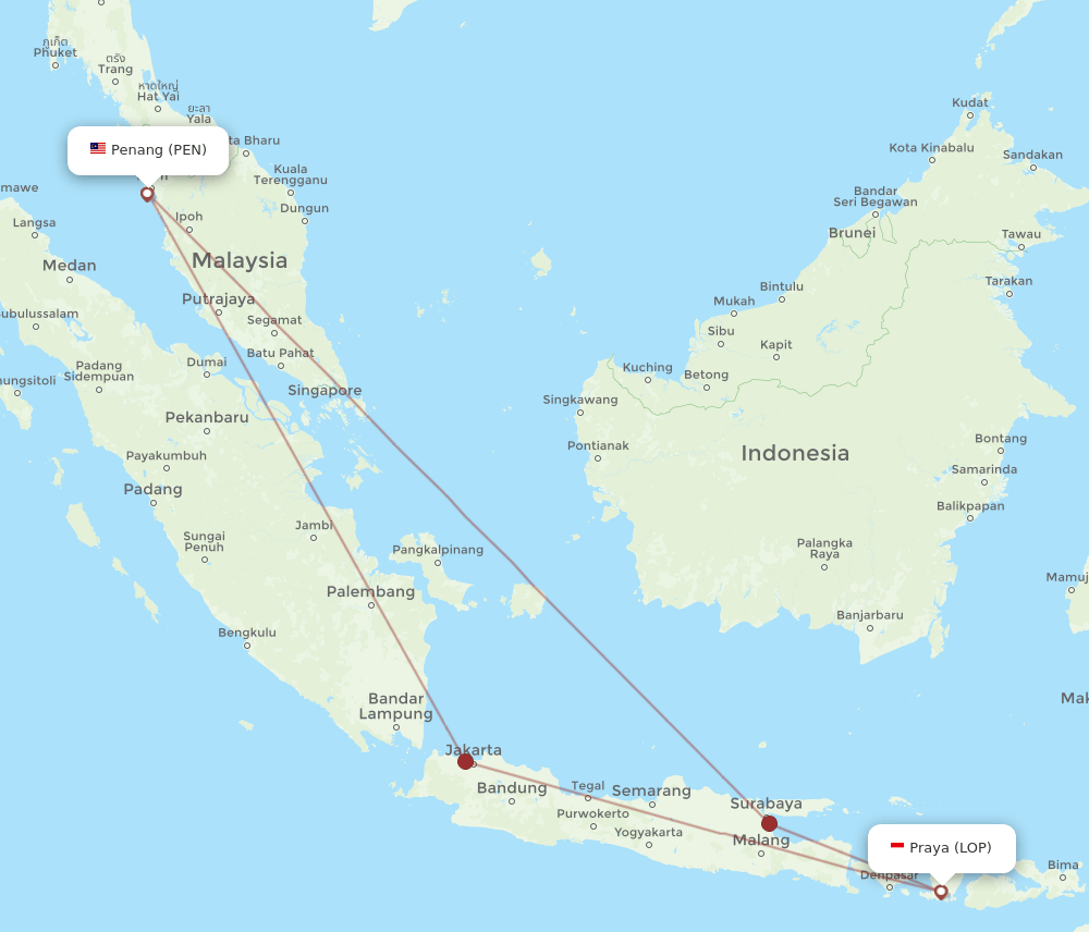 PEN-LOP flight routes