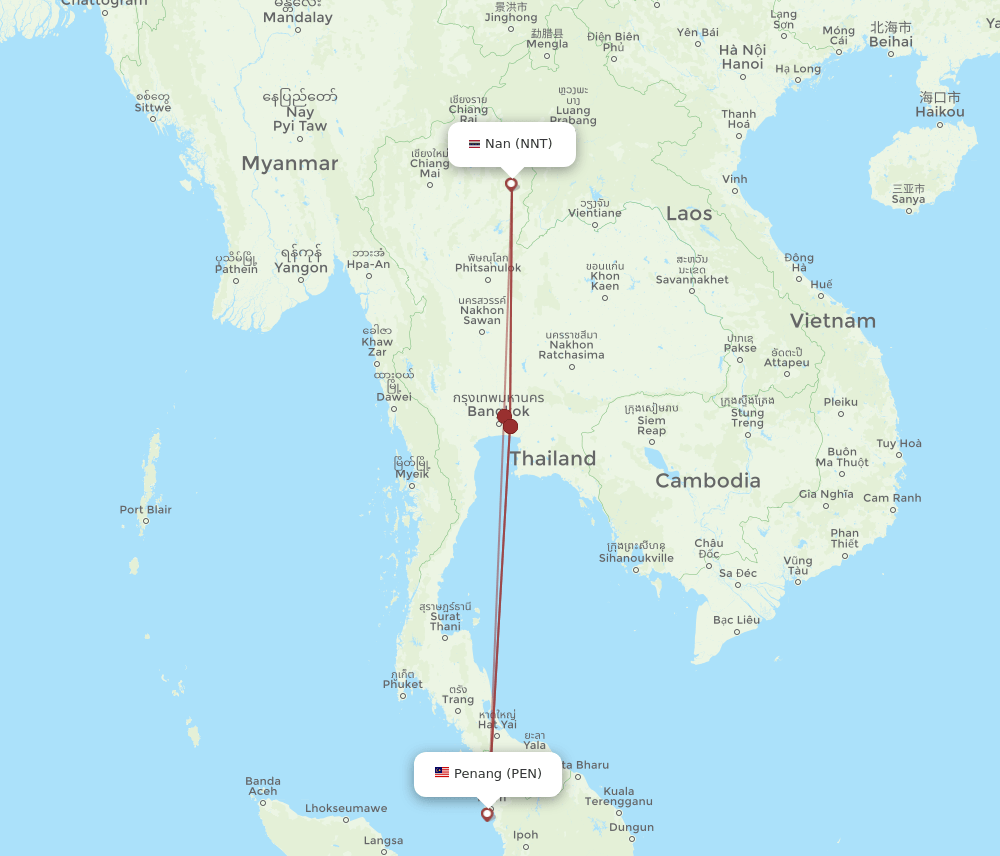 PEN-NNT flight routes