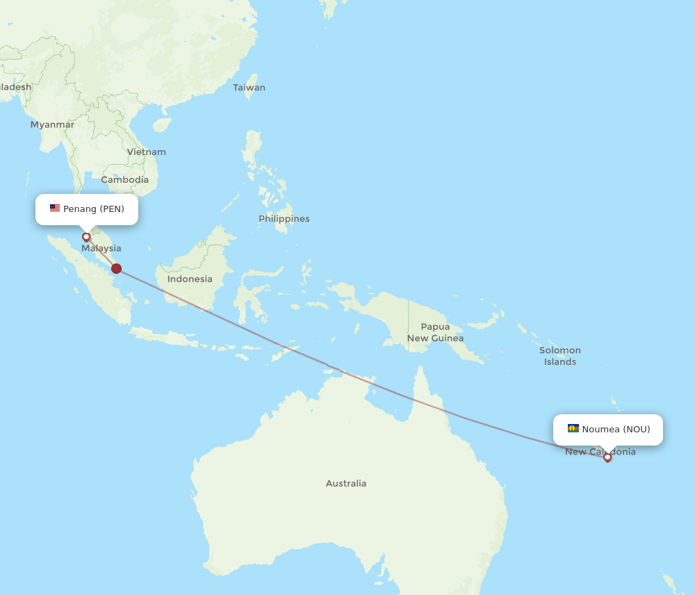 PEN-NOU flight routes