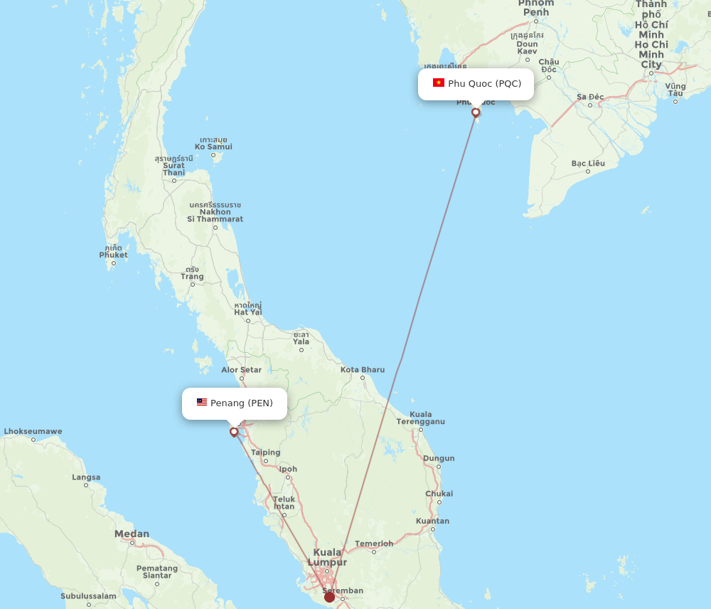 PEN-PQC flight routes