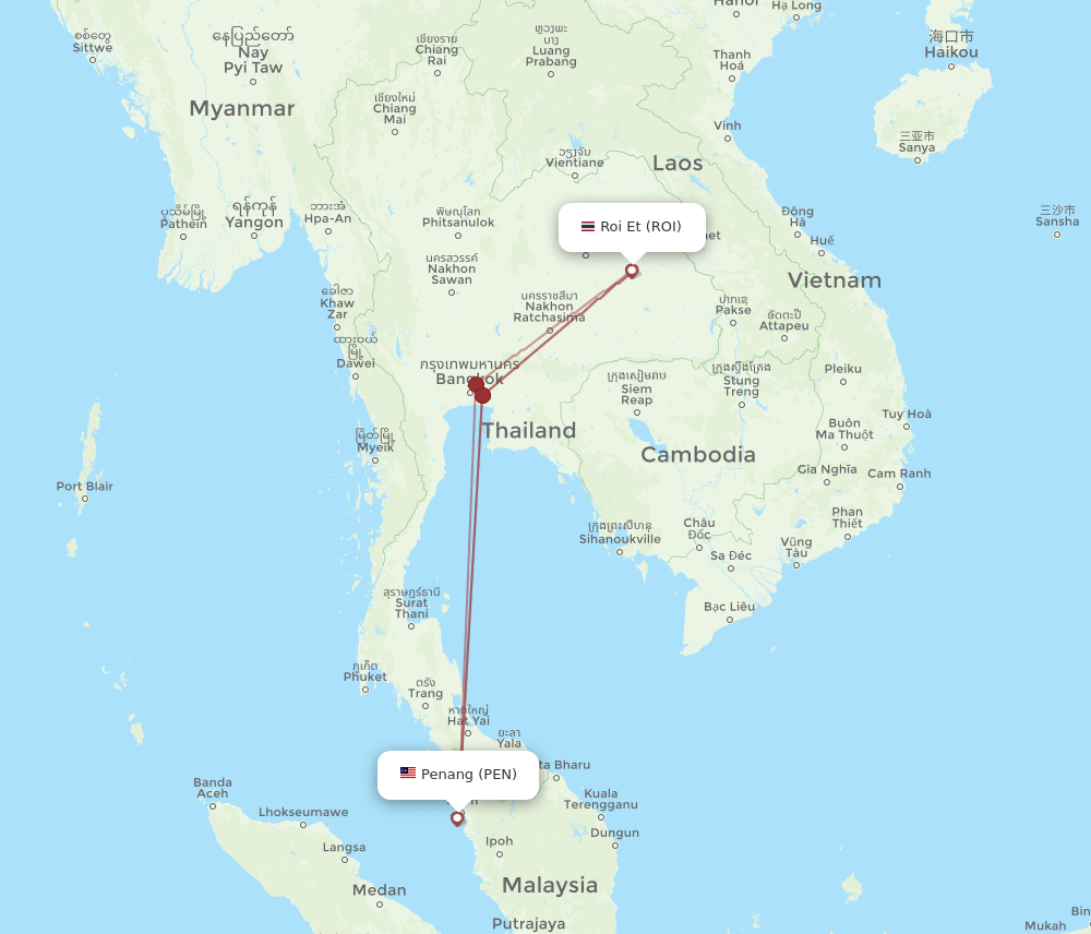 PEN-ROI flight routes