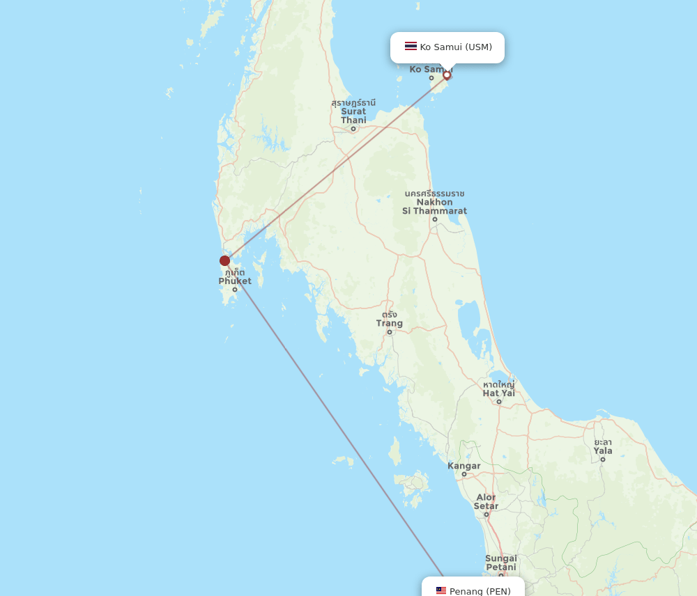 PEN-USM flight routes