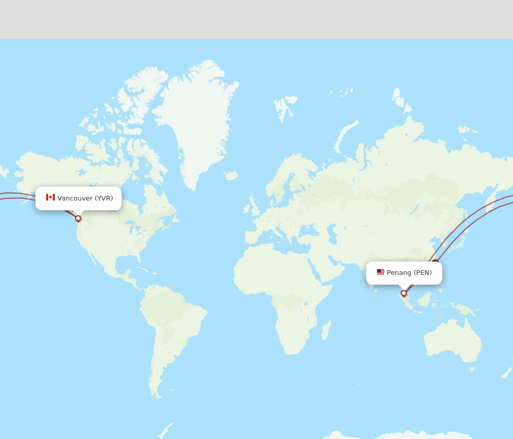 PEN-YVR flight routes
