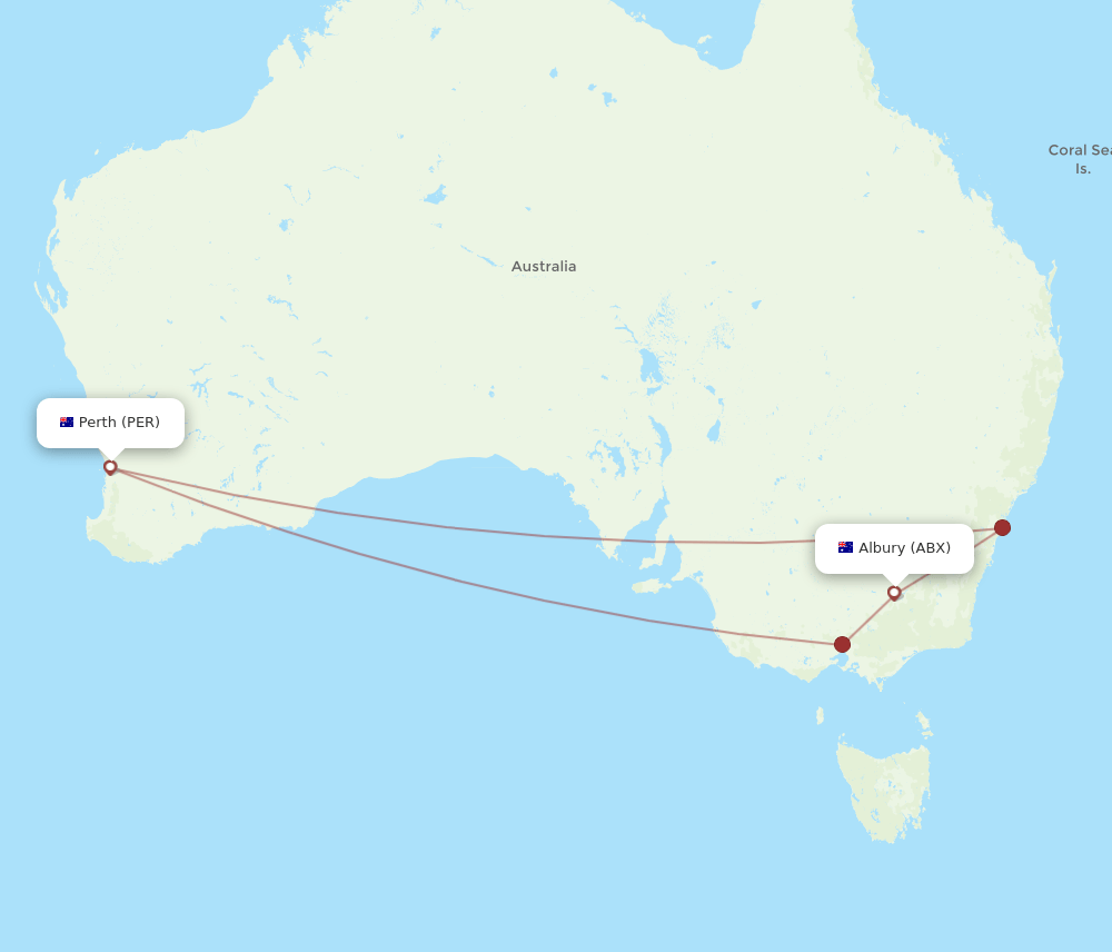 PER-ABX flight routes