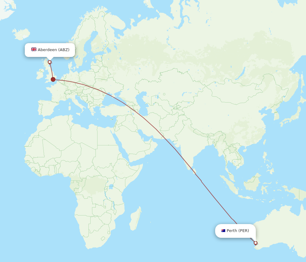 PER-ABZ flight routes