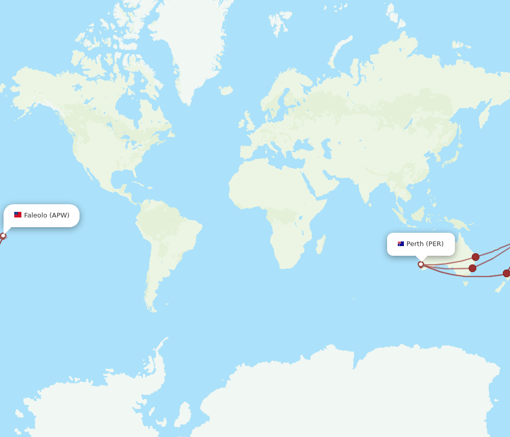 PER-APW flight routes