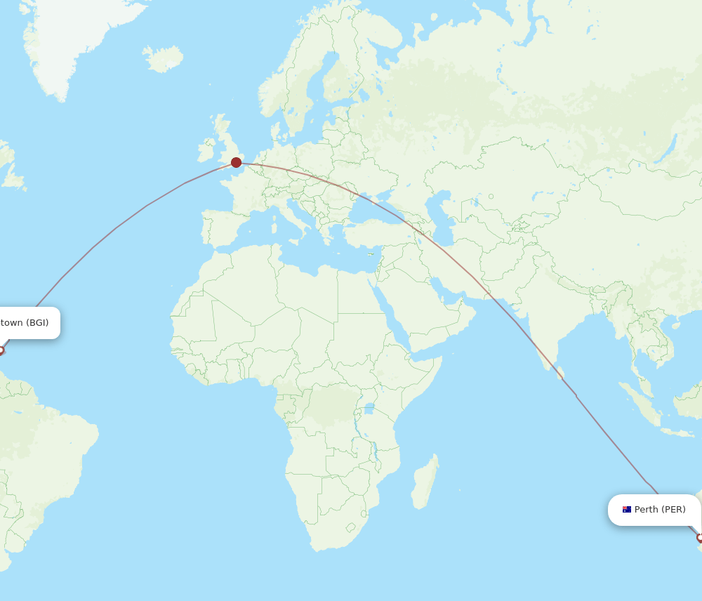 PER-BGI flight routes