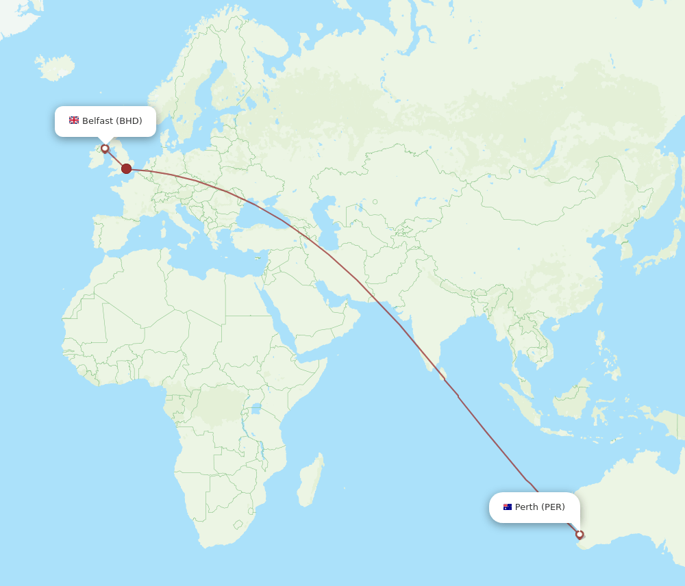 PER-BHD flight routes