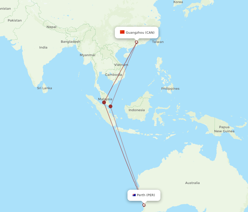 PER-CAN flight routes