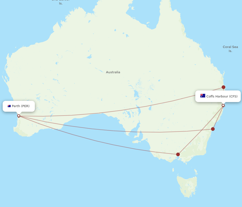 PER-CFS flight routes