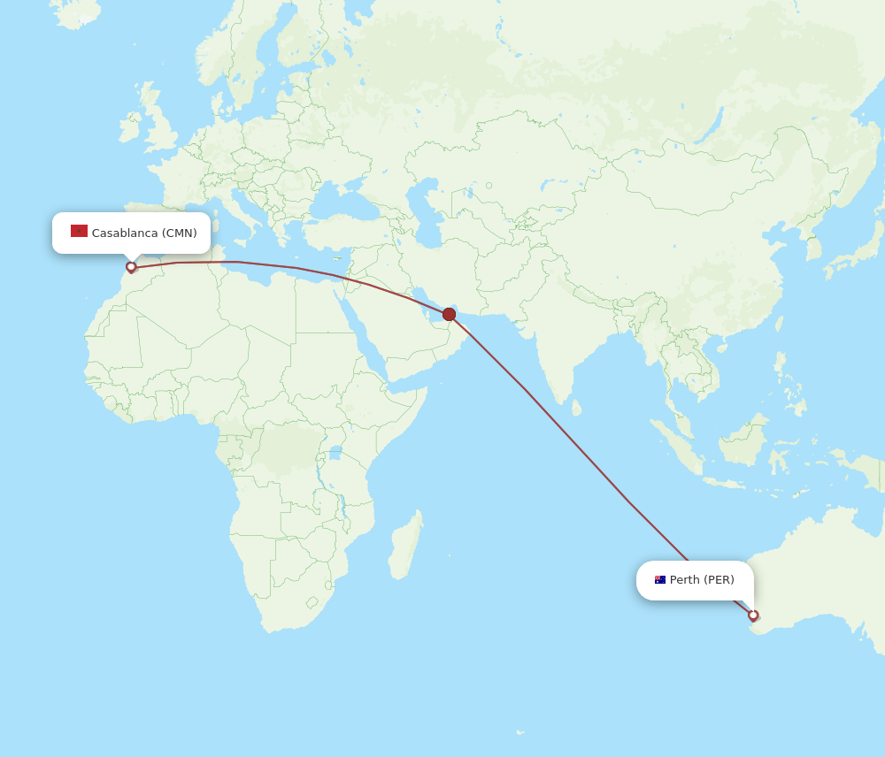 PER-CMN flight routes