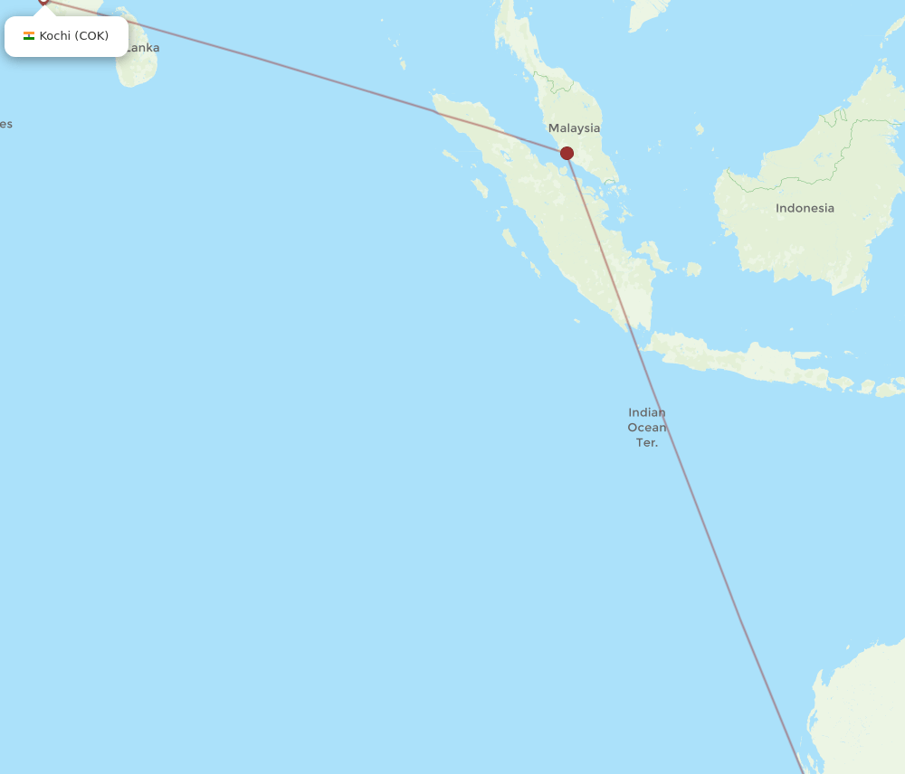 PER-COK flight routes